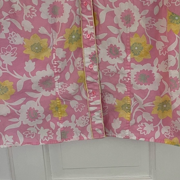 Sigrid Olsen floral spring summer cotton button up Shirt S Cottagecore Feminine - Picture 3 of 11